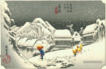 Kanbara Utagawa Hiroshige ukiyoe Peinture à l'huile